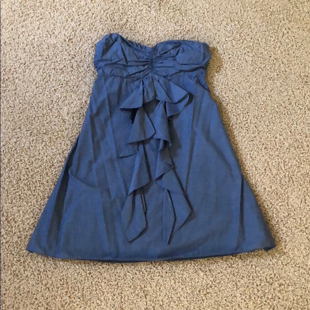 J. Crew Strapless chambray dress